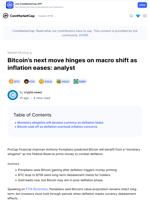Bitcoin’s next move hinges on macro shift as inflation eases: analyst: Guest Post by crypto.news | CoinMarketCap