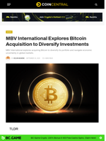 MBV International Explores Bitcoin Acquisition to Investments