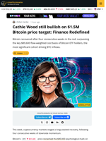 Cathie Wood’s ARK Sticks To $1.5M Bitcoin Target, Predicts Market Recovery