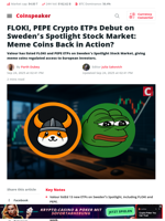 FLOKI & PEPE ETPs Launch on Sweden’s Spotlight Exchange