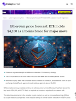 Ethereum price forecast: ETH holds $4,100 as altcoins brace for major move - CoinJournal