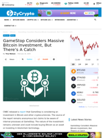 GameStop Considers Massive Bitcoin Investment, But There's A Catch ⋆ ZyCrypto
