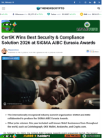 CertiK Wins Best Security & Compliance Solution 2026 at SiGMA AIBC Eurasia Awards - TheNewsCrypto