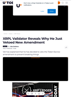 XRPL Validator Reveals Why He Just Vetoed New Amendment - U.Today