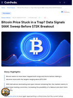 Bitcoin Price Stuck in a Trap? Data Signals $66K Sweep Before $72K Breakout