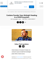 Cardano Founder Says Midnight Heading to a $10B Ecosystem