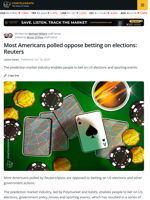 Most Americans polled oppose betting on elections