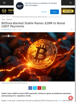 Bitfinex-Backed Stable Raises $28M to Boost USDT Payments | Live Bitcoin News