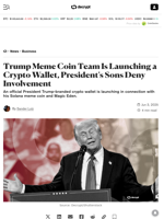 Trump Meme Coin Team Is Launching a Crypto Wallet, President's Sons Deny Involvement - Decrypt