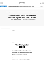 Shiba Inu Bears Take Over as Major Indicator Signals More Price Declines