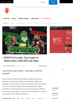 PEPETO Pre-Sale: Top Crypto to Watch with x1000 ROI Like Pepe - NullTX