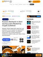 Russia's Sberbank to Start Issuing Loans Backed by Crypto Collateral – Crypto News Bitcoin News