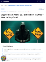Crypto Scam Alert: $2.1 Billion Lost in 2025 – How to Stay Safe!