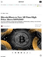 Bitcoin Blasts to New All-Time High Price Above $109,000 - Decrypt