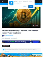 Bitcoin Climbs as Long-Term Risk Falls: Healthy Market Divergence Forms | Bitcoinist.com