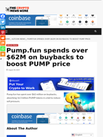 Pump.fun spends over $62M on buybacks to boost PUMP price - The Crypto News Wire