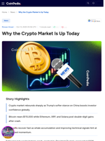 Why the Crypto Market Is Up Today