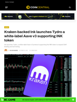 Kraken-backed Ink launches Tydro a white-label Aave v3 support