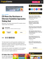 ETH Nears Key Resistance as Ethereum Foundation Approaches Staking Goal