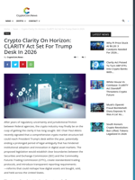 Crypto Clarity on Horizon: CLARITY Act Set for Trump Desk in 2026 - CryptoCoin.News