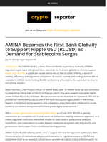 AMINA Becomes the First Bank Globally to Support Ripple USD (RLUSD) as Demand for Stablecoins Surges