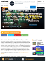 Slept on Cardano and BNB’s Early Days? Market Capitulation Is Your Cue, APEMARS Is the Next Top 100x Crypto to Buy in February | Live Bitcoin News