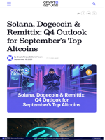 Solana, Dogecoin & Remittix: Q4 Outlook for September’s Top Altcoins