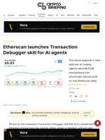 Etherscan launches Transaction Debugger skill for AI agents