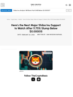 Here’s the Next Major Shiba Inu Support to Watch After 11.75% Slump Below $0.000015