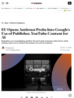 EU Opens Antitrust Probe Into Google's Use of Publisher, YouTube Content for AI - Decrypt