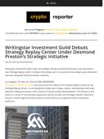 Writingstar Investment Guild Debuts Strategy Replay Center Under Desmond Preston’s Strategic Initiative