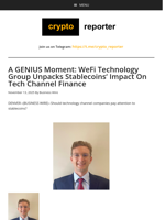 A GENIUS Moment: WeFi Technology Group Unpacks Stablecoins' Impact On Tech Channel Finance