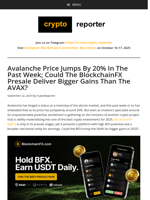 Avalanche Price Jumps By 20% In The Past Week; Could The BlockchainFX Presale Deliver Bigger Gains Than The AVAX?