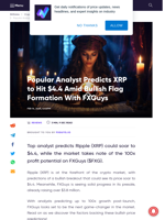 Popular Analyst Predicts XRP at $4.4 Amid Bullish Flag Formation With FXGuys