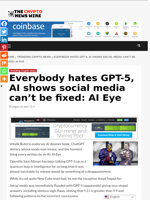 Everybody hates GPT-5, AI shows social media can’t be fixed: AI Eye - The Crypto News Wire