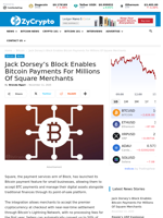 Jack Dorsey’s Block Enables Bitcoin Payments For Millions Of Square Merchants ⋆ ZyCrypto