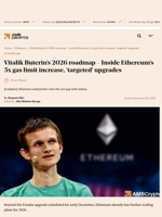 Vitalik Buterin’s 2026 roadmap - Inside Ethereum’s 5x gas limit increase, ‘targeted’ upgrades - AMBCrypto
