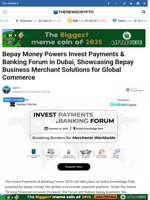 Bepay Money Powers Invest Payments & Banking Forum in Dubai, Showcasing Bepay Business Merchant Solutions for Global Commerce
