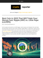 Best Coin in 2025 That Will Triple Your Money Fast: Ripple (XRP) vs. Little Pepe (LILPEPE)