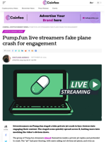 Pump.fun live streamers fake plane crash for engagement - Coinfea