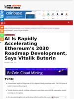 AI Is Rapidly Accelerating Ethereum’s 2030 Roadmap Development, Says Vitalik Buterin - The Crypto News Wire