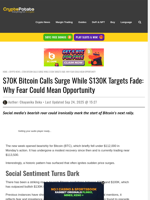 $70K Bitcoin Calls Surge While $130K Targets Fade: Why Fear Could Mean Opportunity