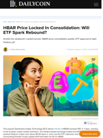 HBAR Price Locked In Consolidation: Will ETF Spark Rebound? - DailyCoin
