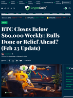 BTC Closes Below $69,000 Weekly: Bulls Done or Relief Ahead? (Feb 23 Update) - Crypto Daily