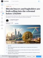 Bitcoin buyers and bagholders are both selling into the rebound below $70,000