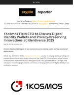 1Kosmos Field CTO to Discuss Digital Identity Wallets and Privacy-Preserving Innovations at Identiverse 2025