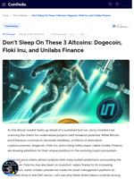Don’t Sleep On These 3 Altcoins: Dogecoin, Floki Inu, and Unilabs Finance