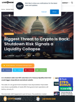 US Shutdown Risk Threatens Crypto Liquidity