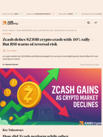 Zcash defies $230B crypto crash with 40% rally—But RSI warns of reversal risk - AMBCrypto