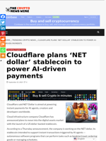 ​​Cloudflare plans ‘NET dollar’ stablecoin to power AI-driven payments - The Crypto News Wire